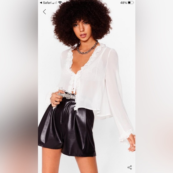 Nasty Gal High Waisted Faux Leather Shorts - Picture 8 of 9